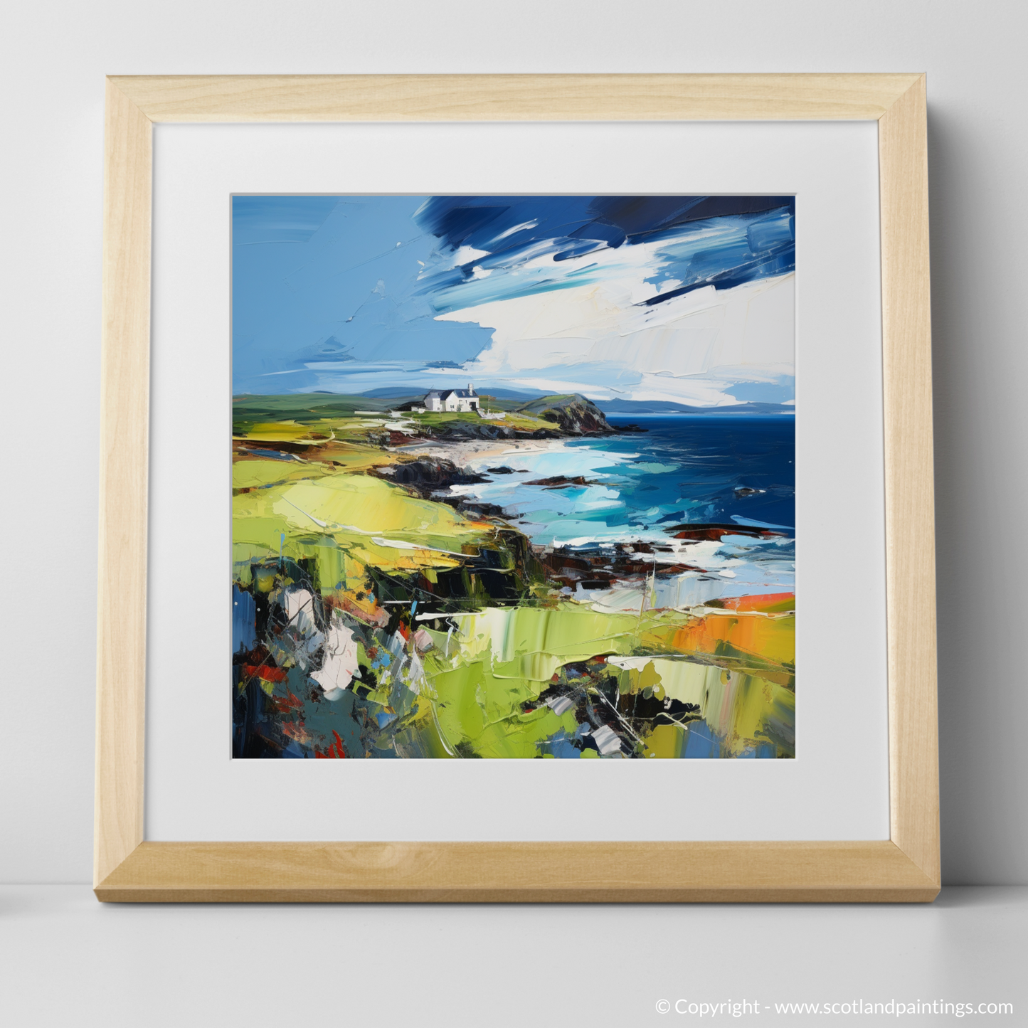 Art Print of Sound of Iona, Isle of Iona with a natural frame