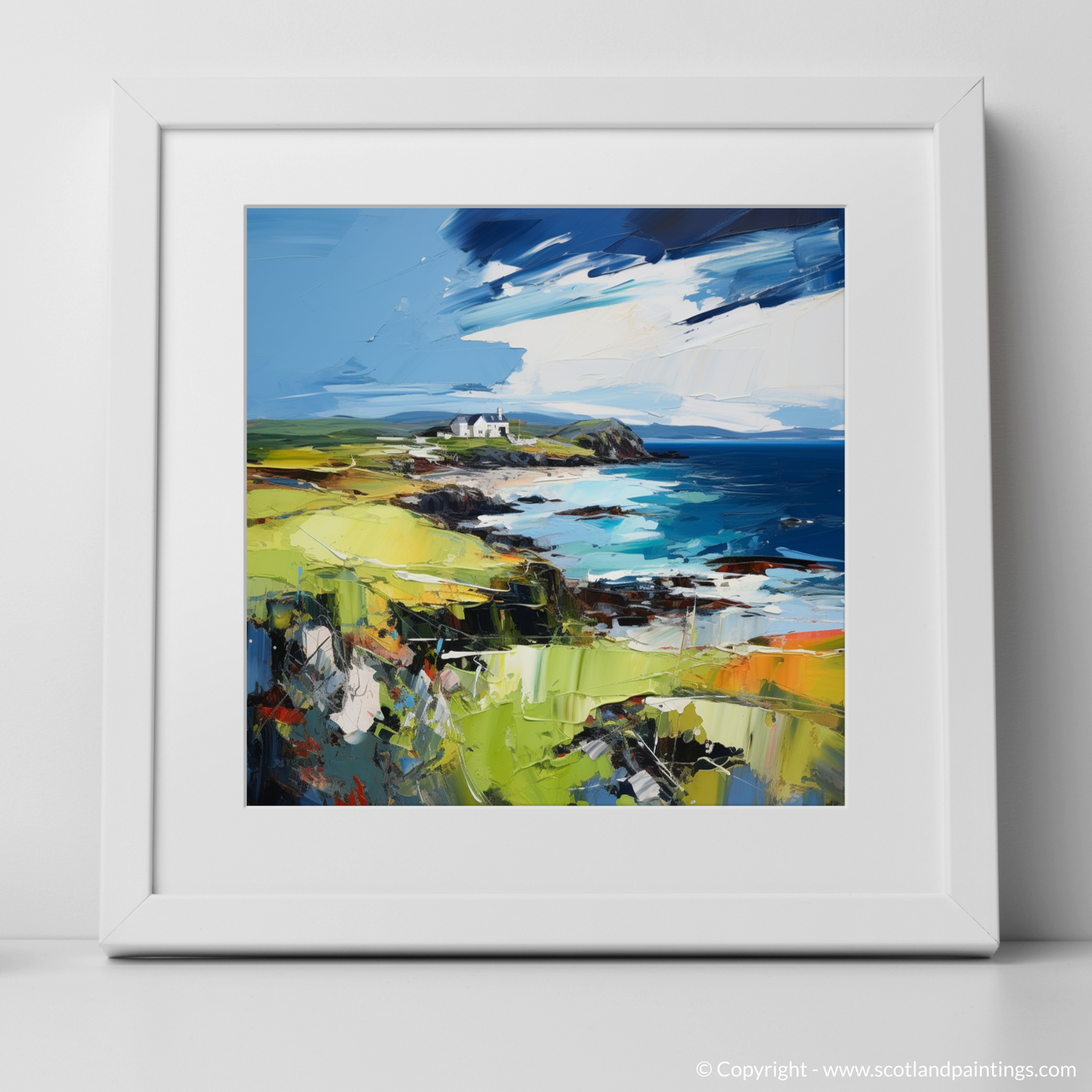 Art Print of Sound of Iona, Isle of Iona with a white frame