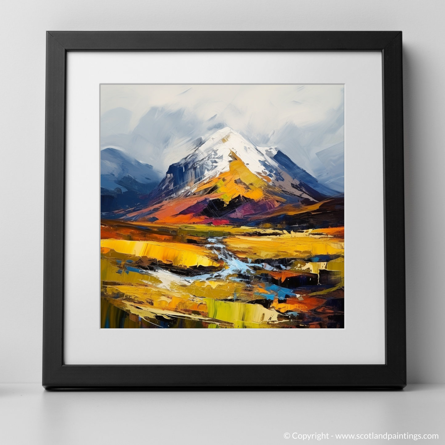 Art Print of Meall nan Tarmachan with a black frame