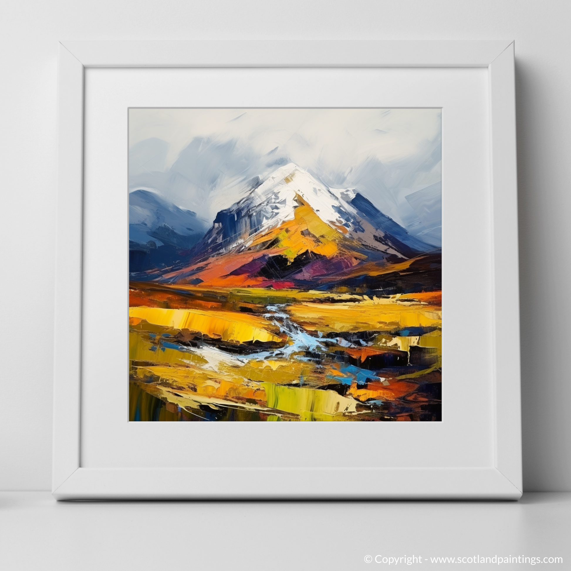 Art Print of Meall nan Tarmachan with a white frame