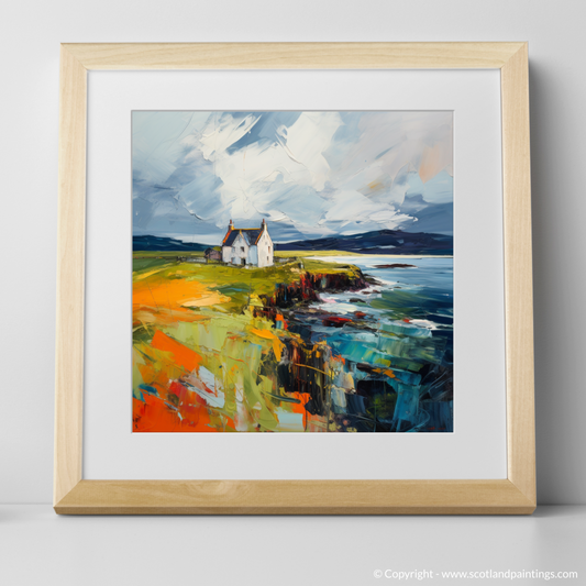 Art Print of Orkney, North of mainland Scotland with a natural frame