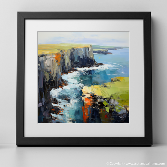 Art Print of Orkney, North of mainland Scotland with a black frame