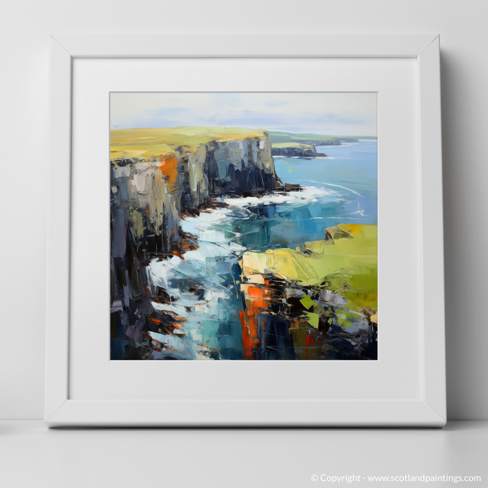 Art Print of Orkney, North of mainland Scotland with a white frame