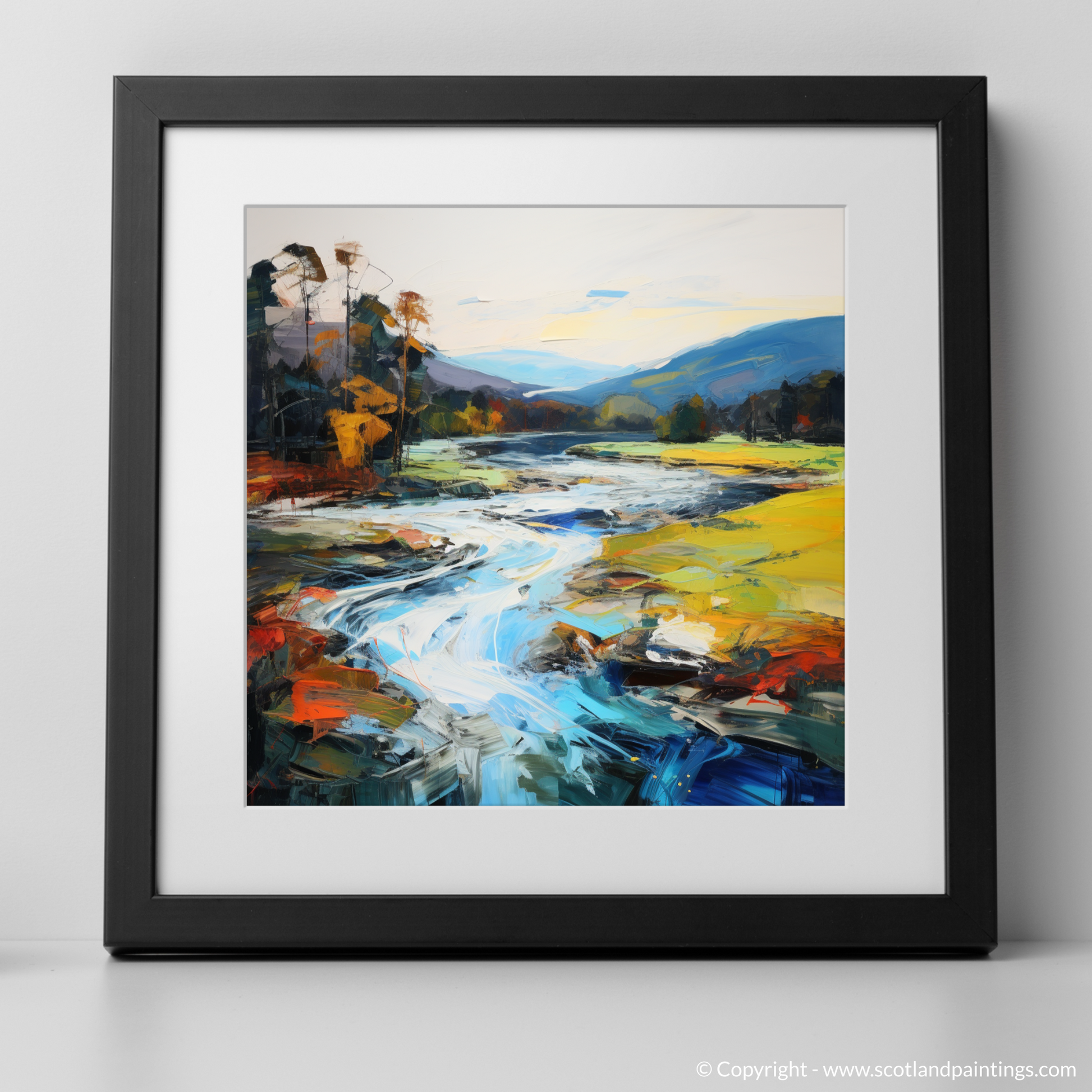 Art Print of River Tay, Perthshire with a black frame