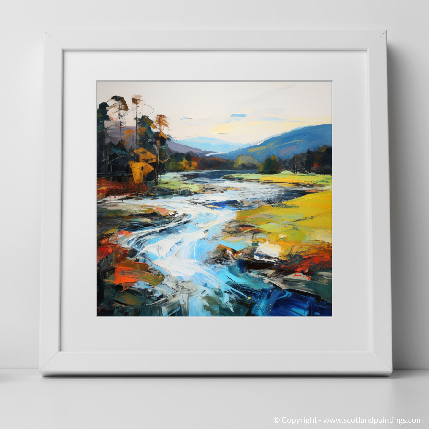 Art Print of River Tay, Perthshire with a white frame