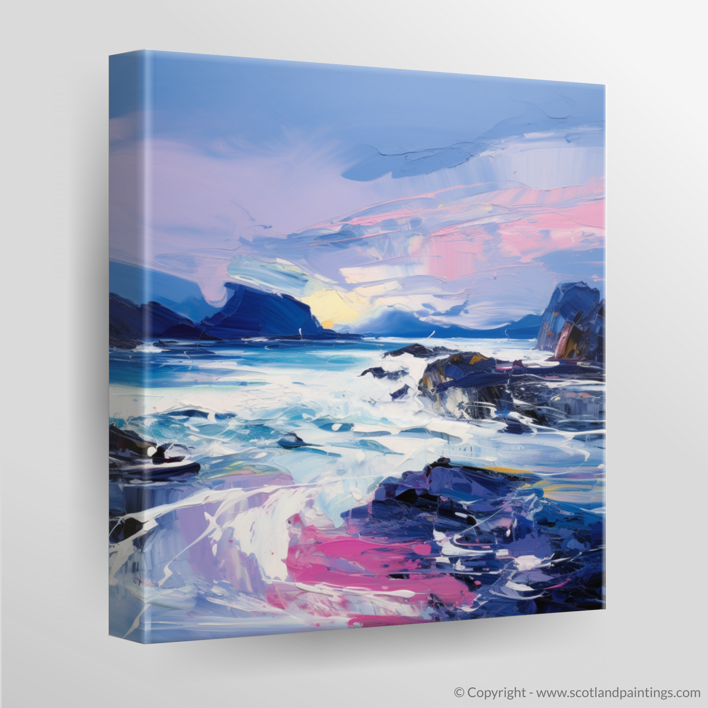 Painting and Art Print of Sound of Iona, Isle of Iona. Sound of Iona: An Expressionist Ode to Scottish Coves.