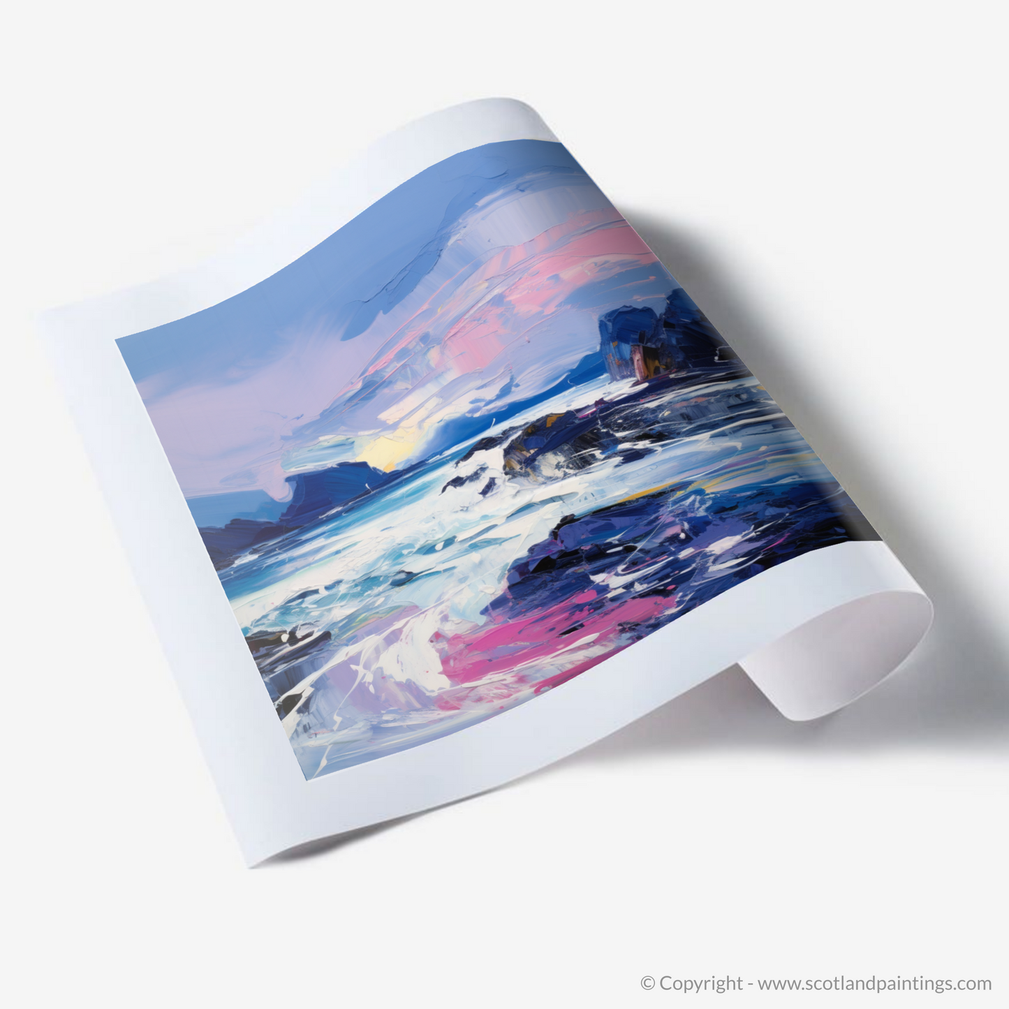 Painting and Art Print of Sound of Iona, Isle of Iona. Sound of Iona: An Expressionist Ode to Scottish Coves.