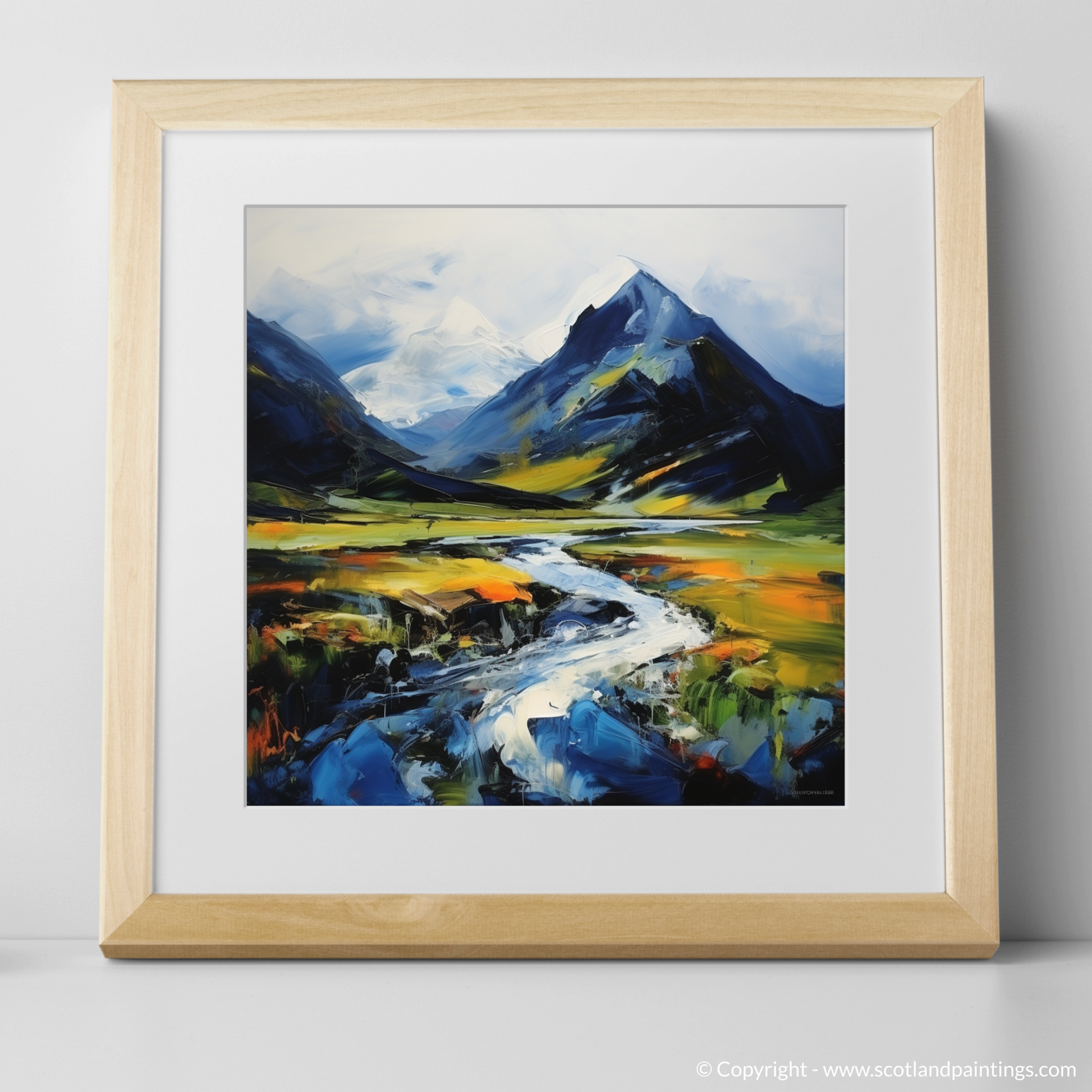 Art Print of Geal-chàrn (Drumochter) with a natural frame