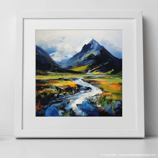 Art Print of Geal-chàrn (Drumochter) with a white frame