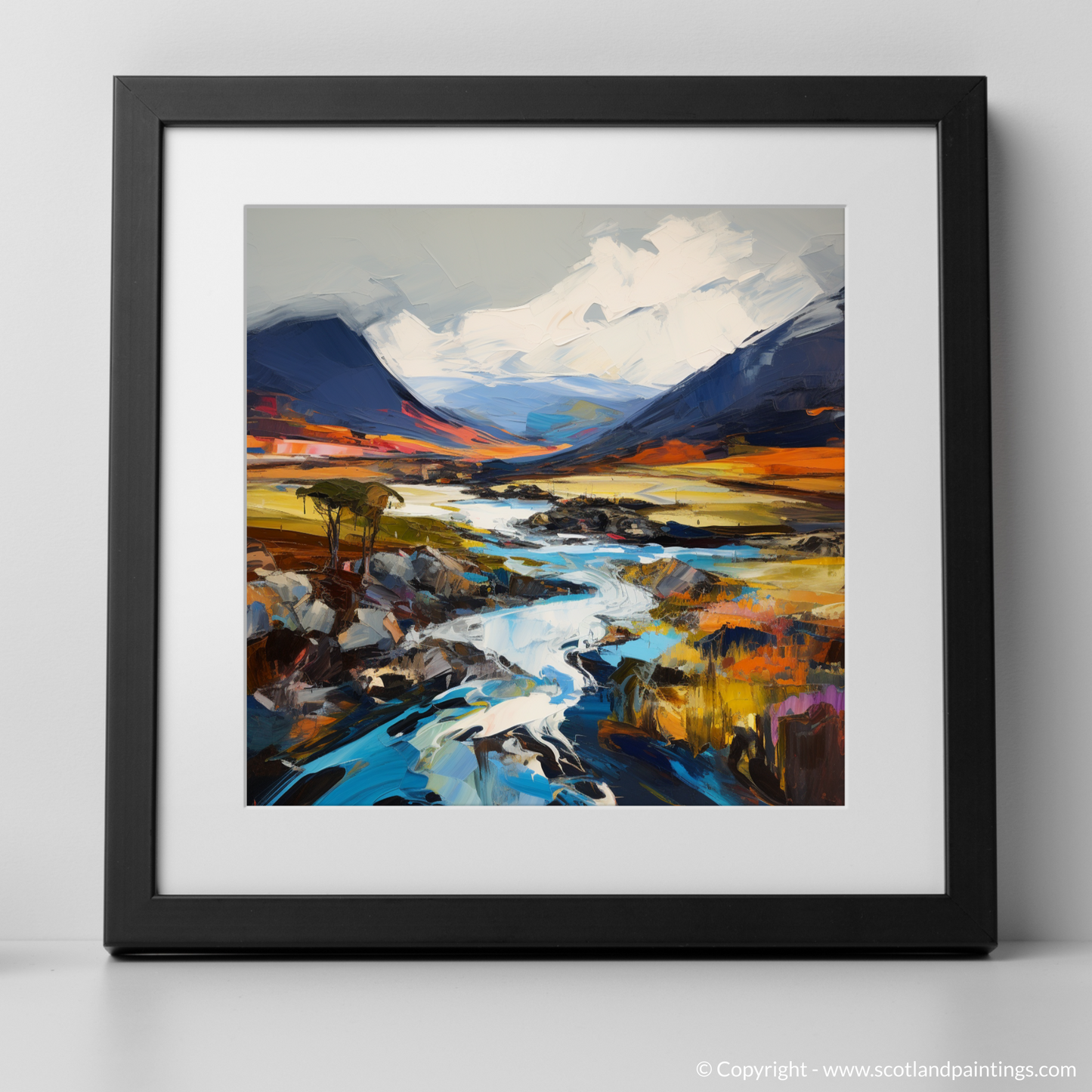 Art Print of Geal-chàrn (Drumochter) with a black frame