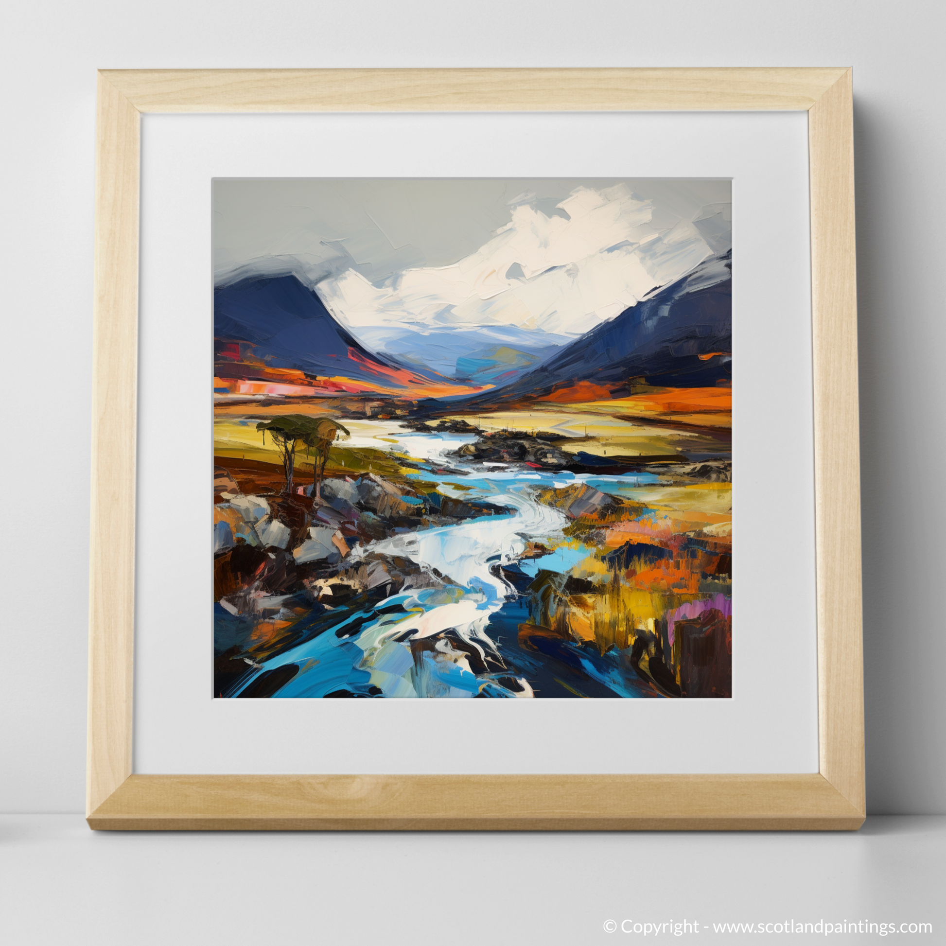 Art Print of Geal-chàrn (Drumochter) with a natural frame