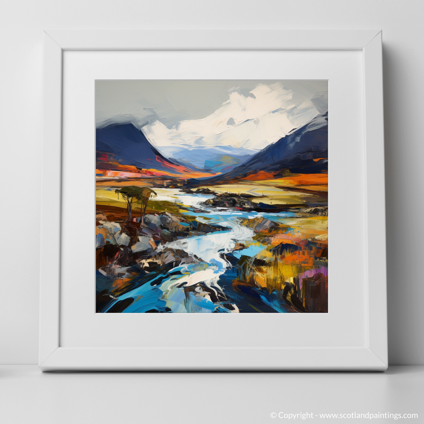 Art Print of Geal-chàrn (Drumochter) with a white frame