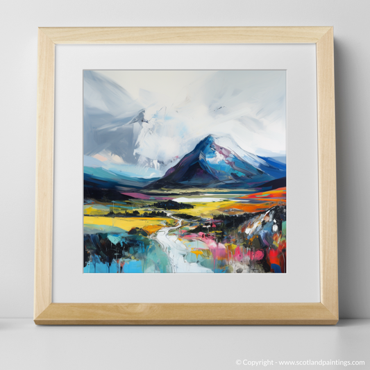 Art Print of Geal-chàrn (Drumochter) with a natural frame