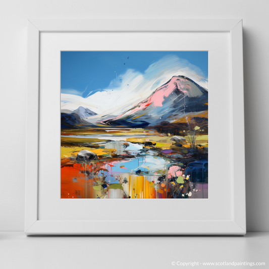 Art Print of Geal-chàrn (Drumochter) with a white frame