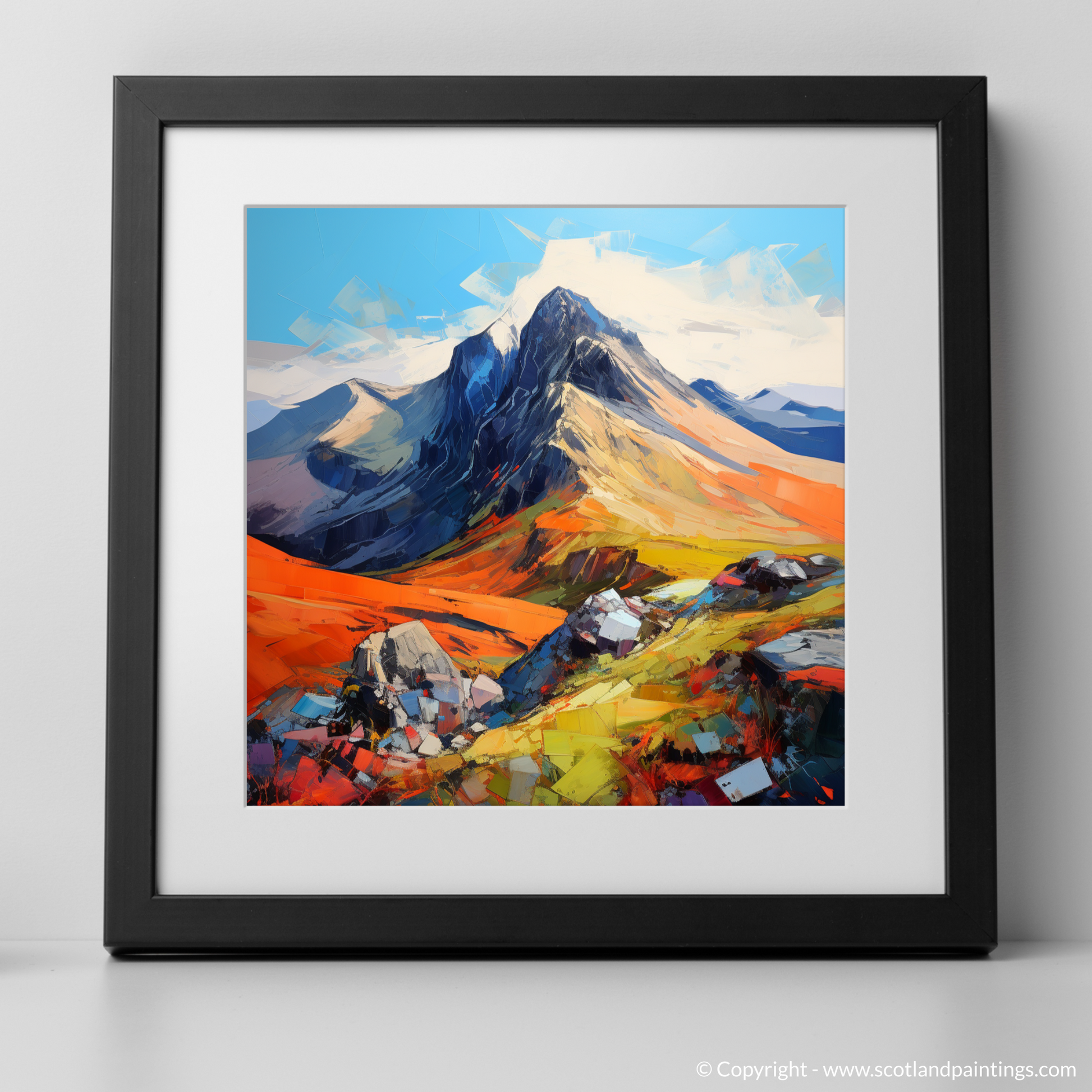 Art Print of The Cobbler, Arrochar Alps with a black frame