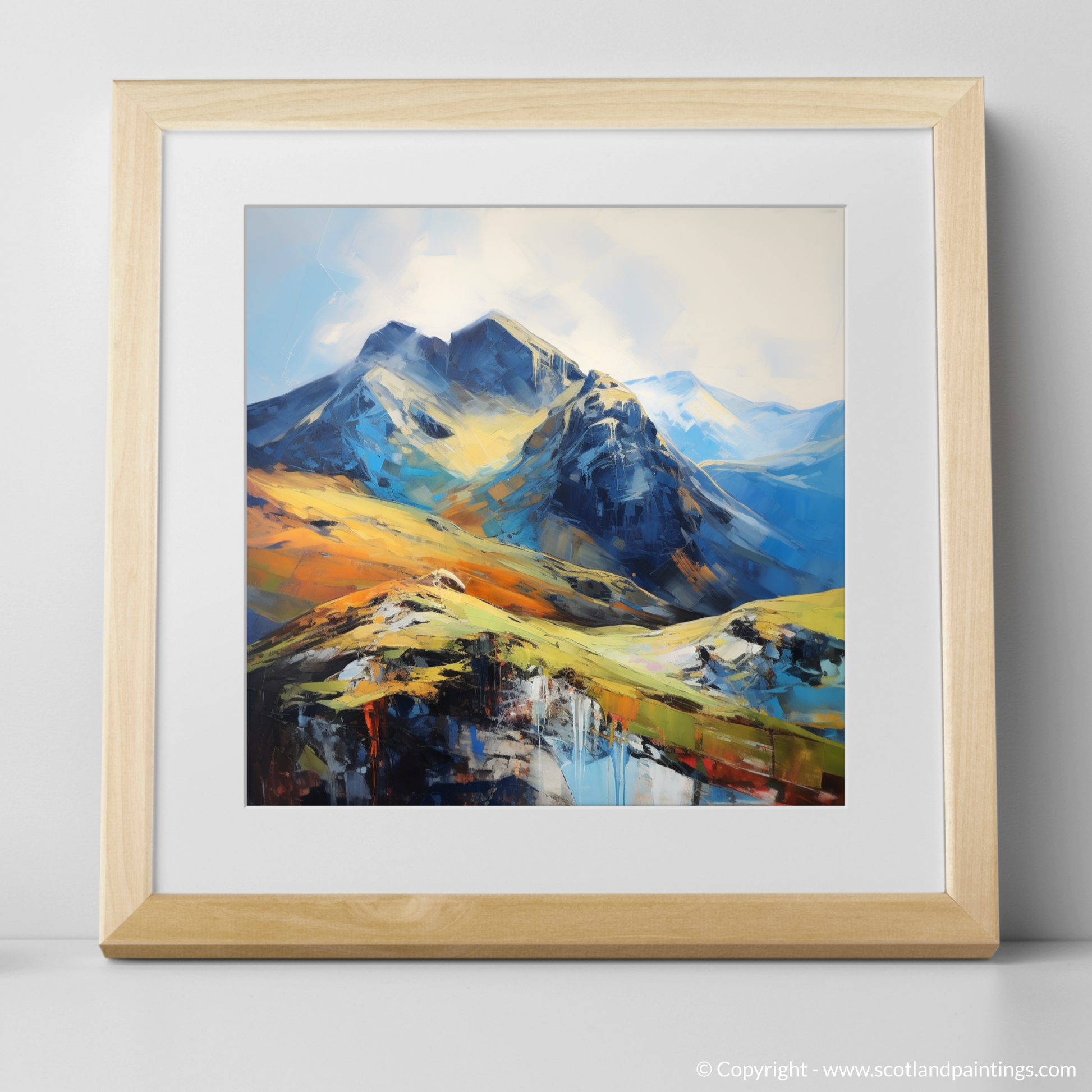 Art Print of The Cobbler, Arrochar Alps with a natural frame