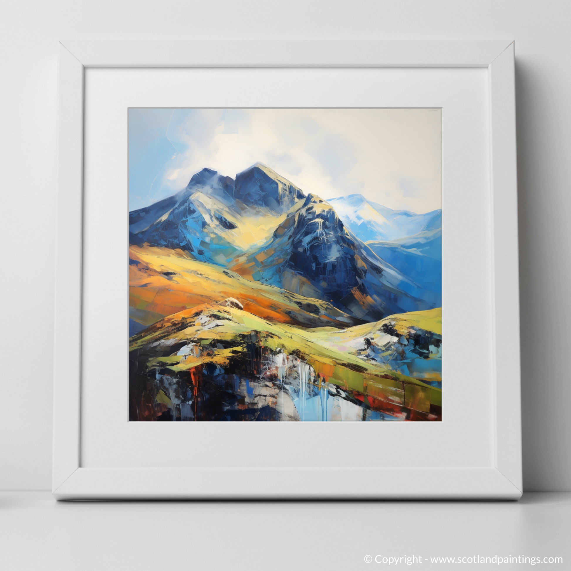 Art Print of The Cobbler, Arrochar Alps with a white frame