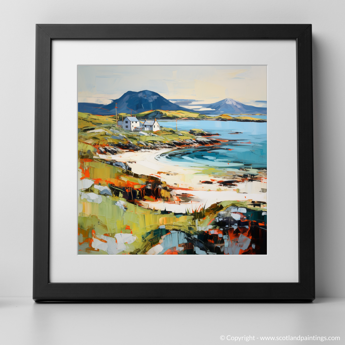 Art Print of Isle of Barra, Outer Hebrides with a black frame