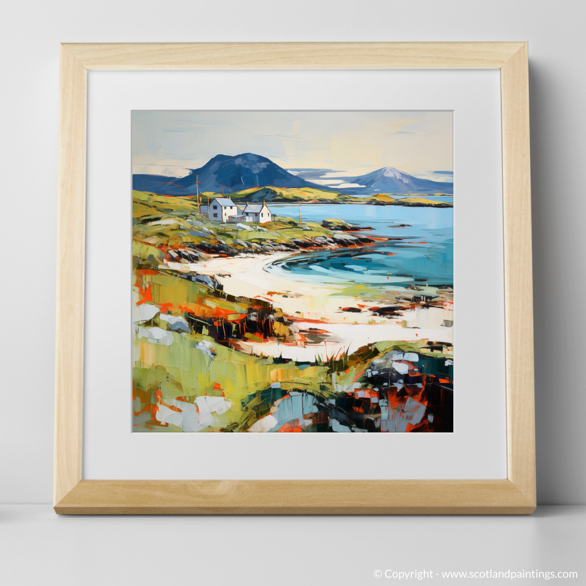 Art Print of Isle of Barra, Outer Hebrides with a natural frame