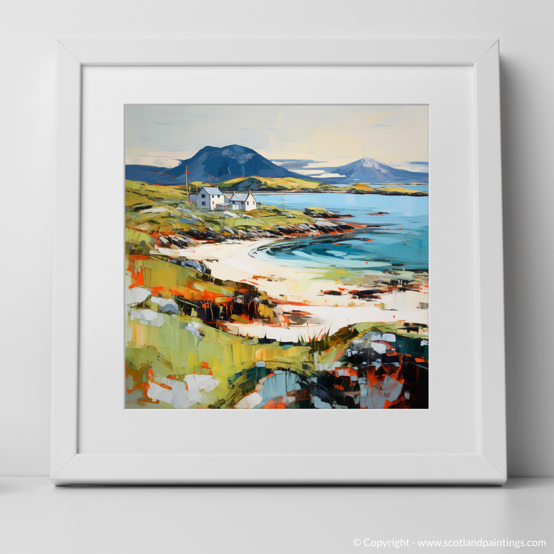 Art Print of Isle of Barra, Outer Hebrides with a white frame