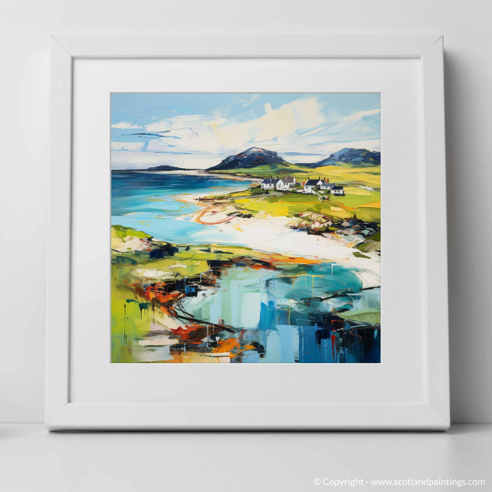 Art Print of Isle of Barra, Outer Hebrides with a white frame