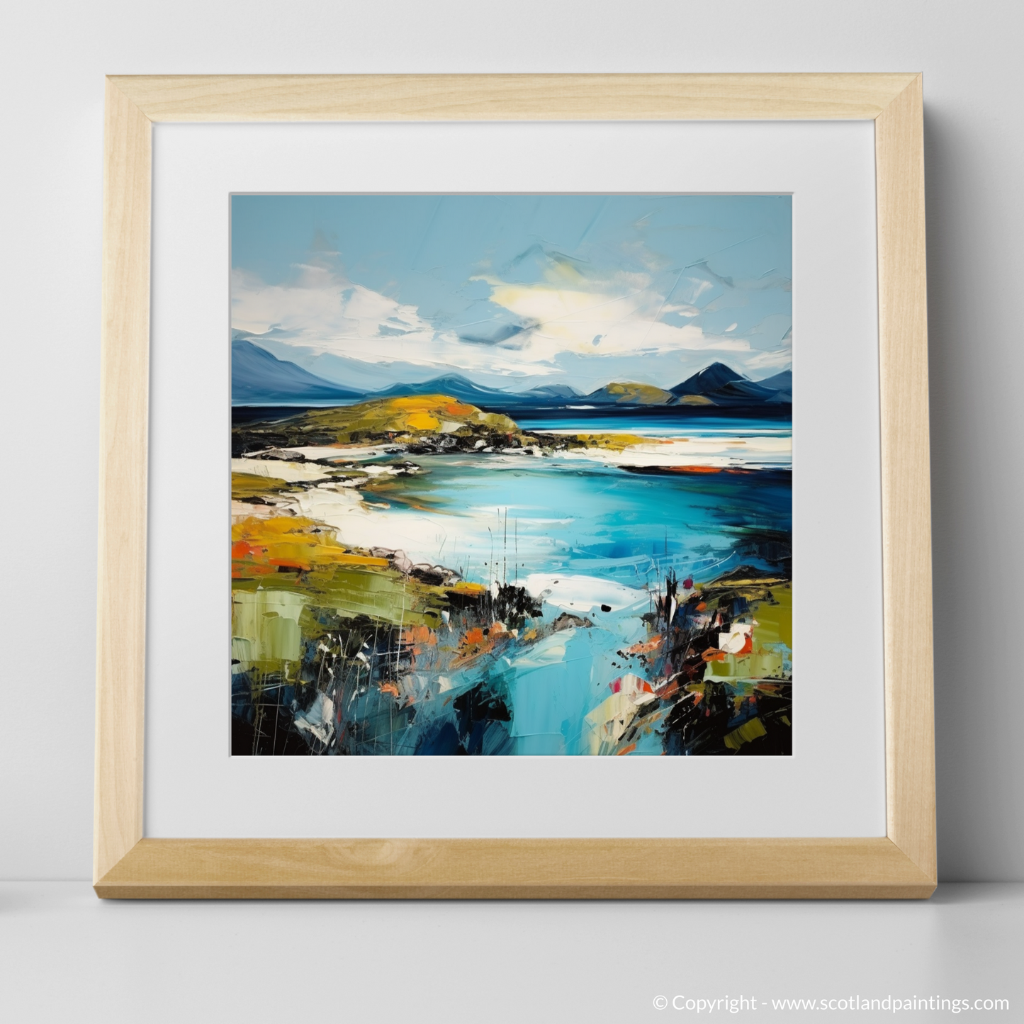 Art Print of Isle of Barra, Outer Hebrides with a natural frame