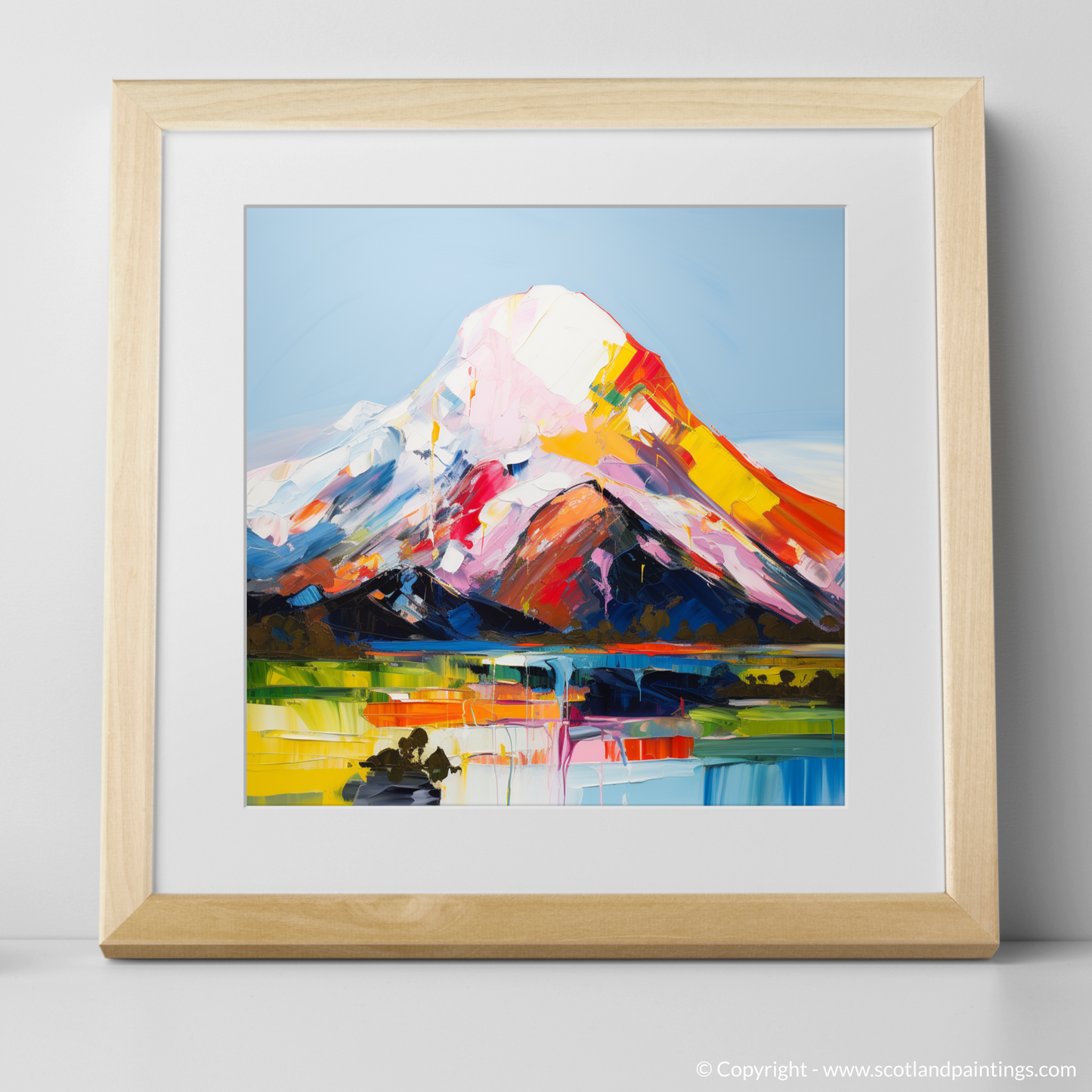 Art Print of Mount Keen with a natural frame