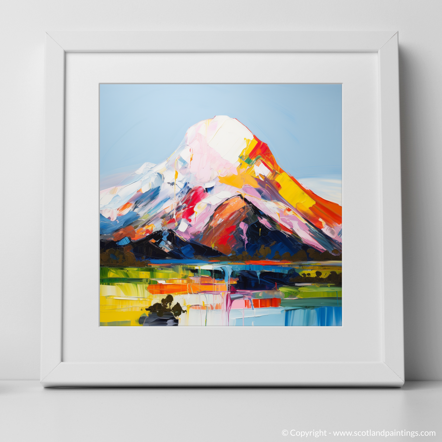 Art Print of Mount Keen with a white frame