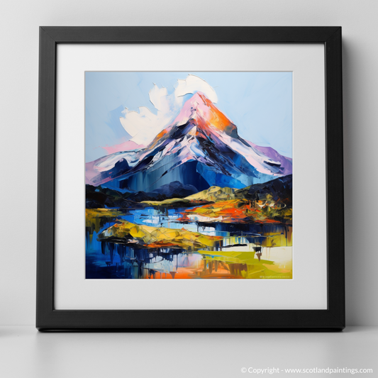 Art Print of Mount Keen with a black frame