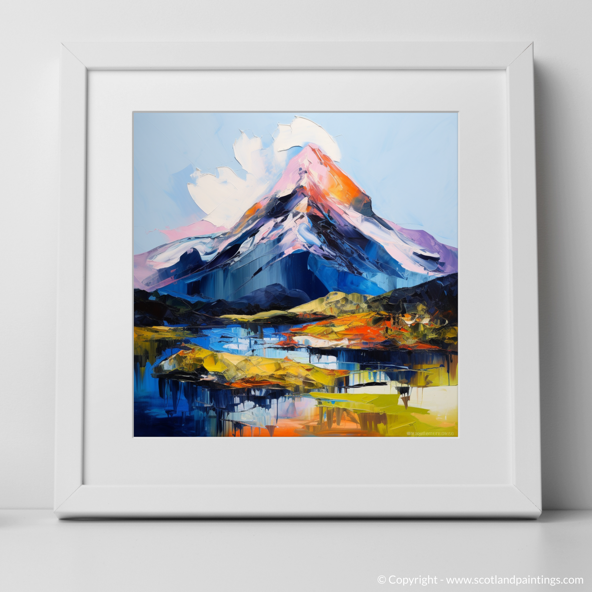 Art Print of Mount Keen with a white frame