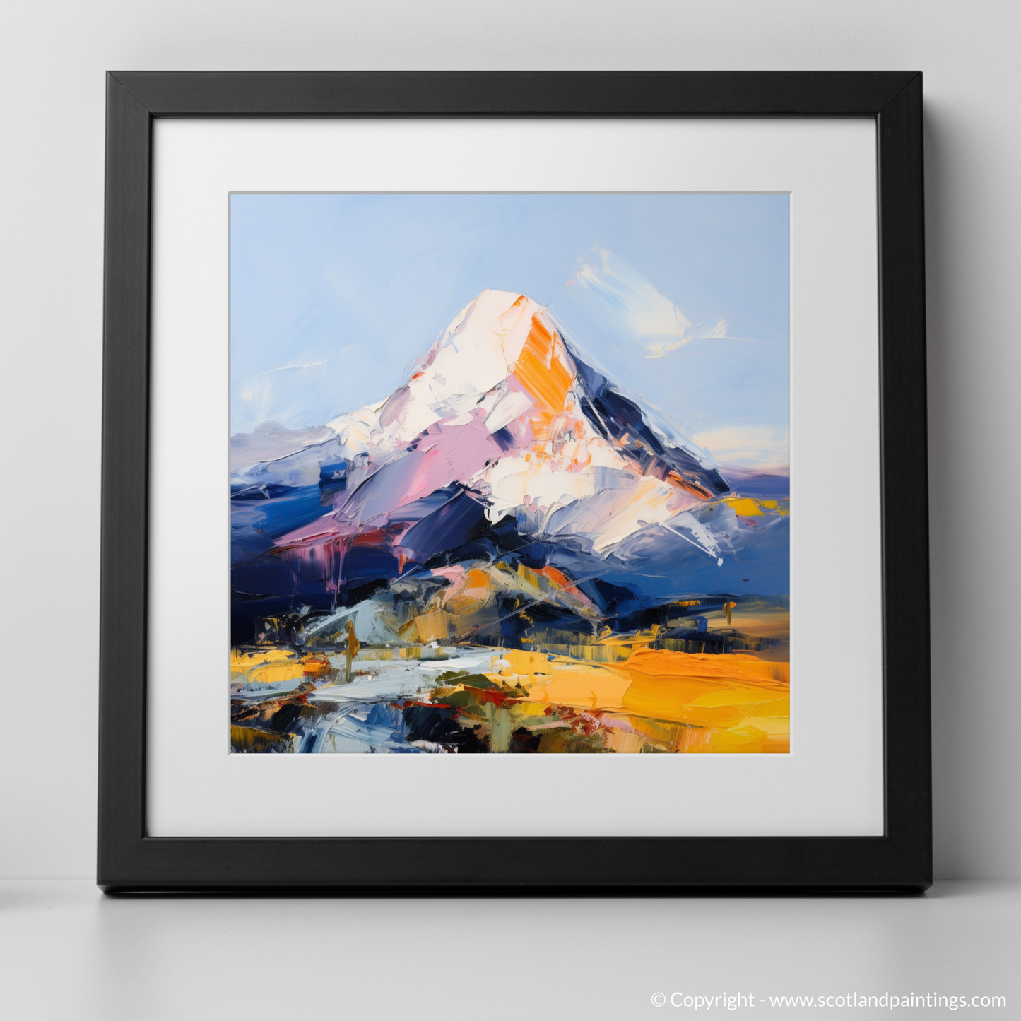 Art Print of Mount Keen with a black frame