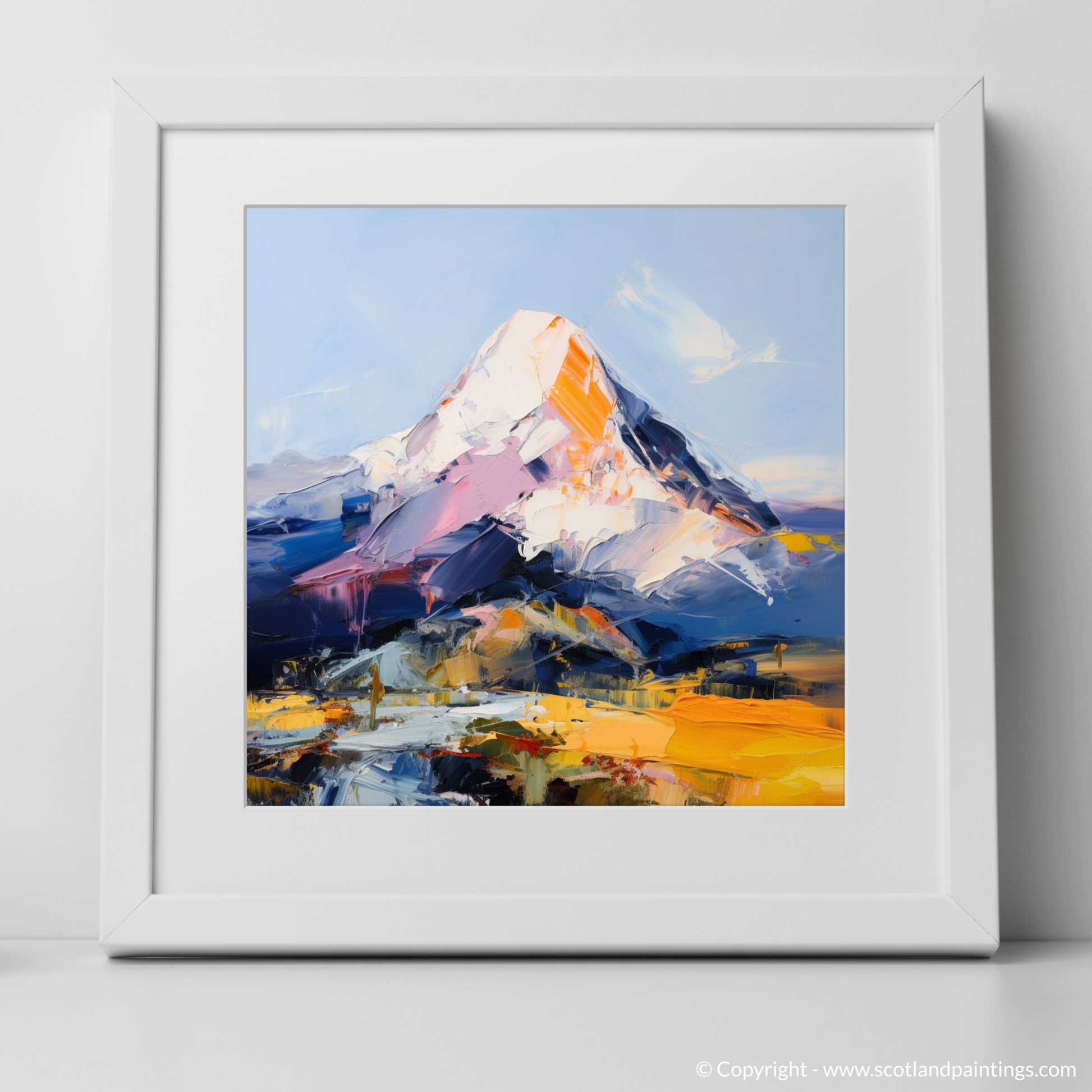 Art Print of Mount Keen with a white frame
