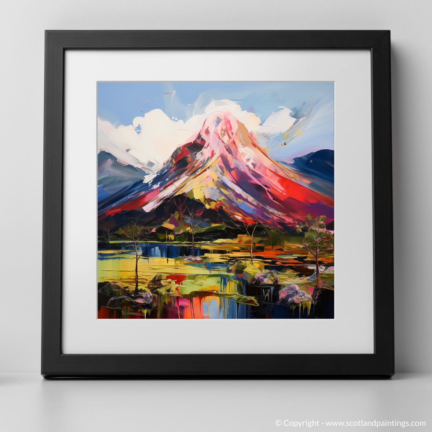 Art Print of Ben Lomond with a black frame