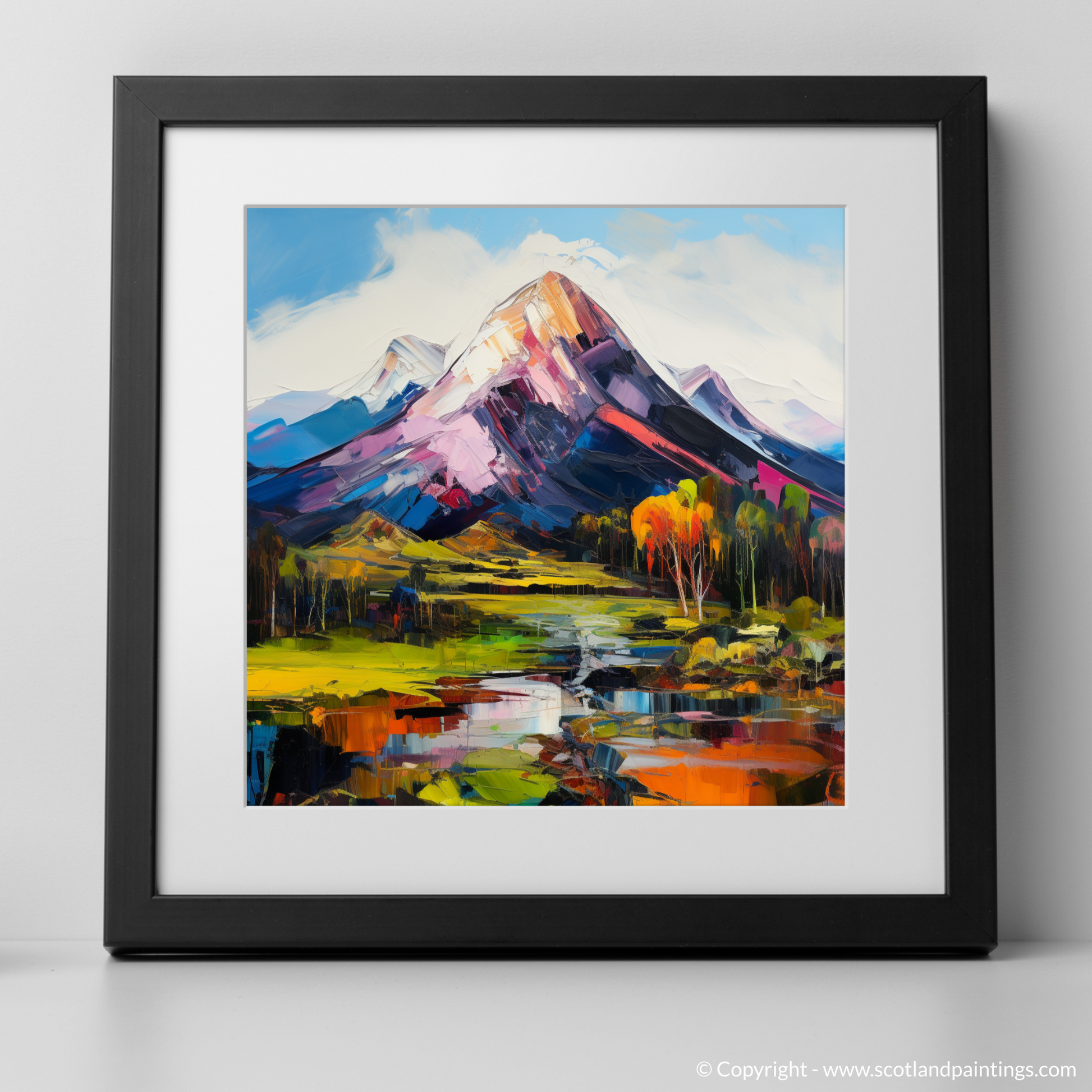 Art Print of Ben Lomond with a black frame