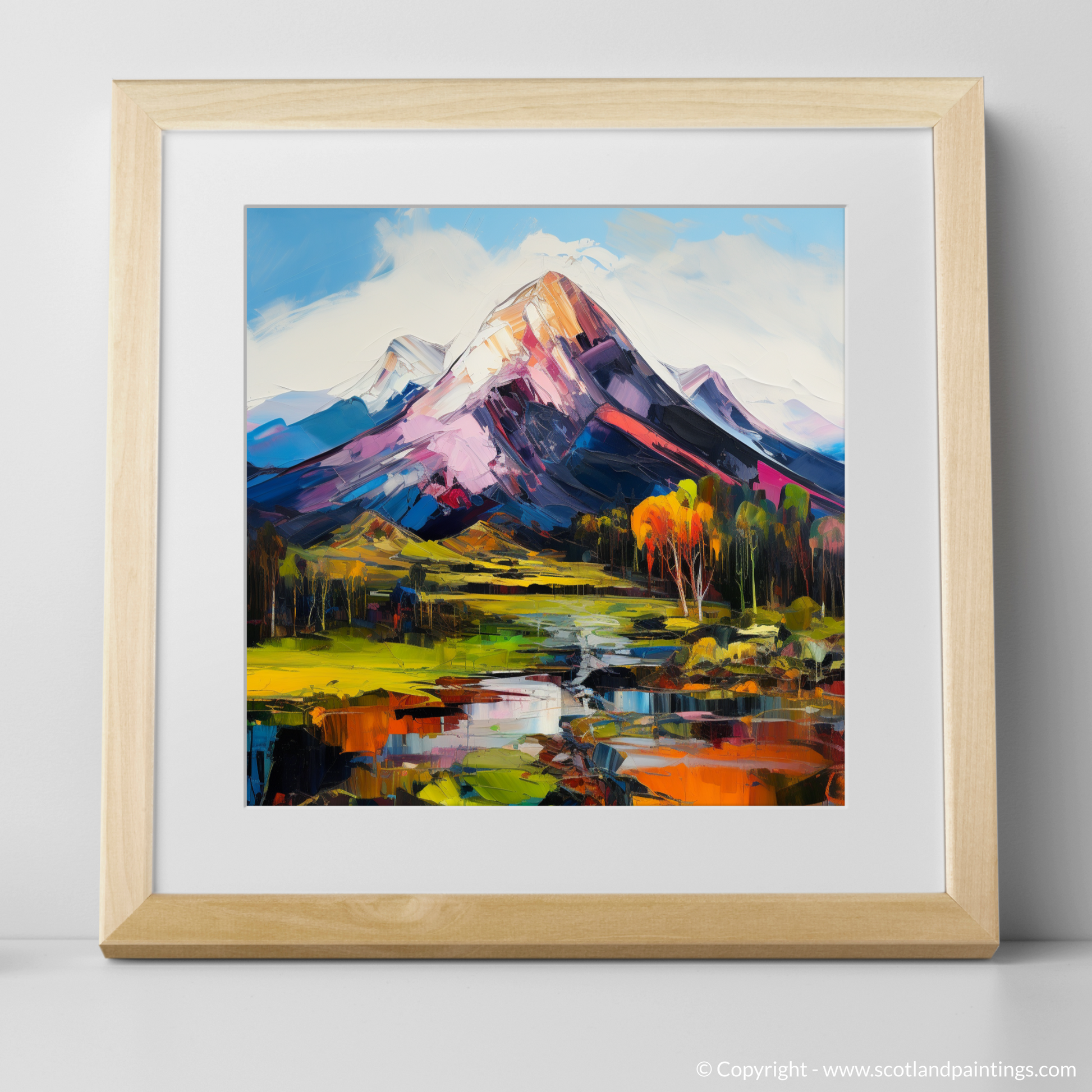 Art Print of Ben Lomond with a natural frame