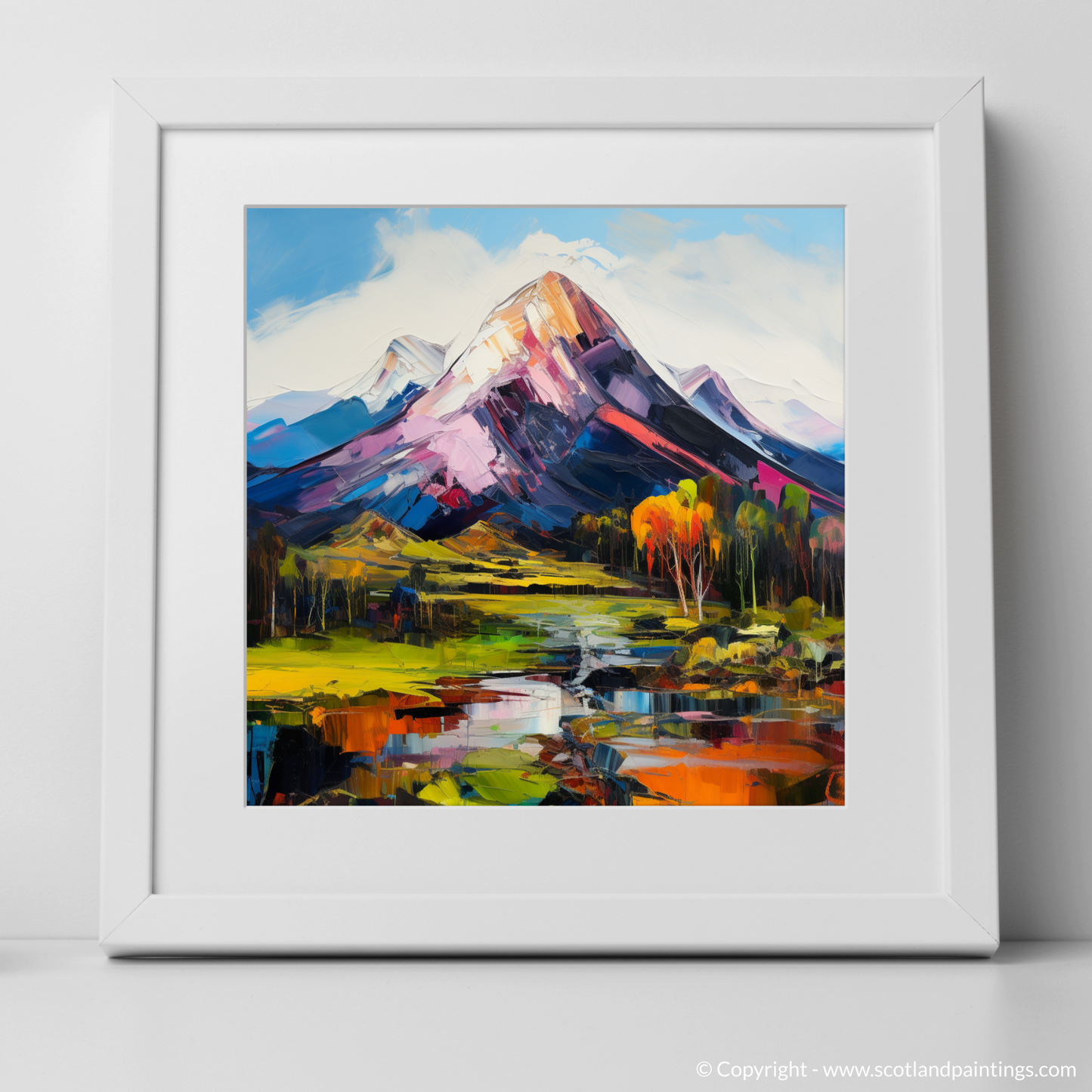 Art Print of Ben Lomond with a white frame