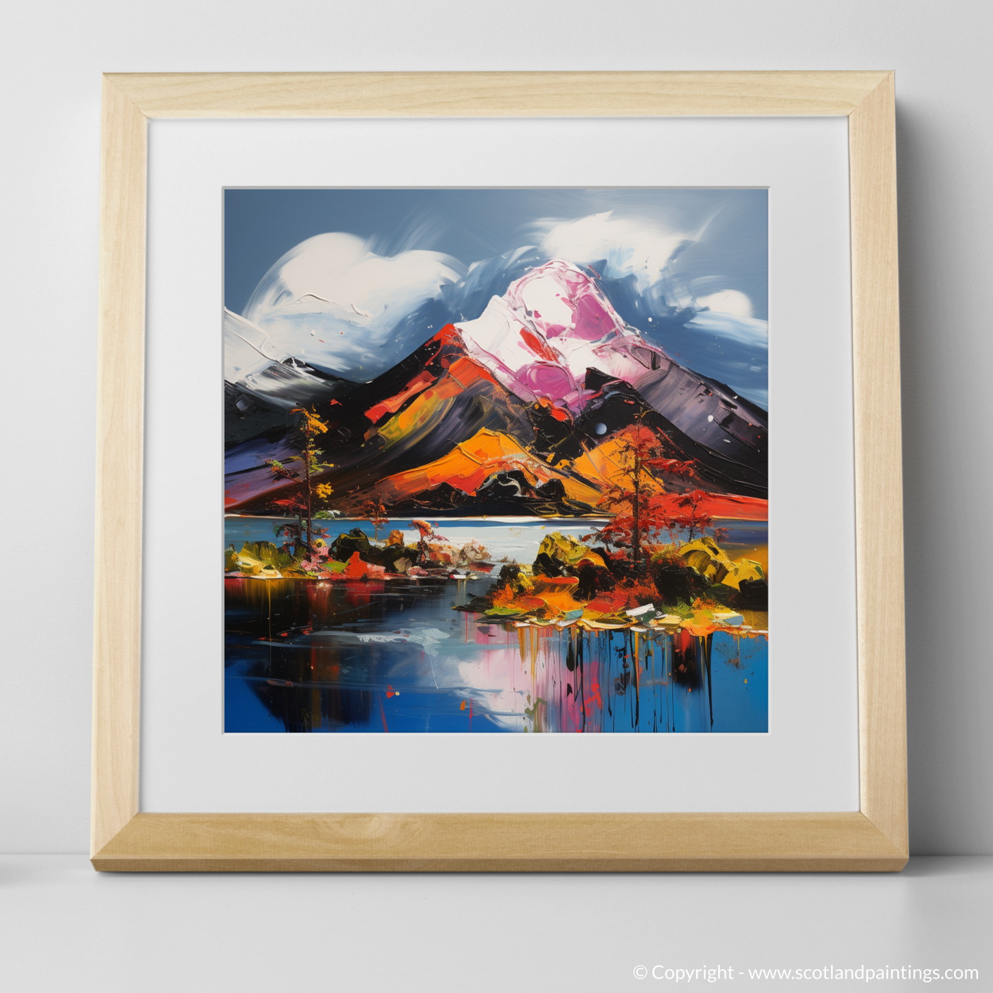 Art Print of Ben Lomond with a natural frame