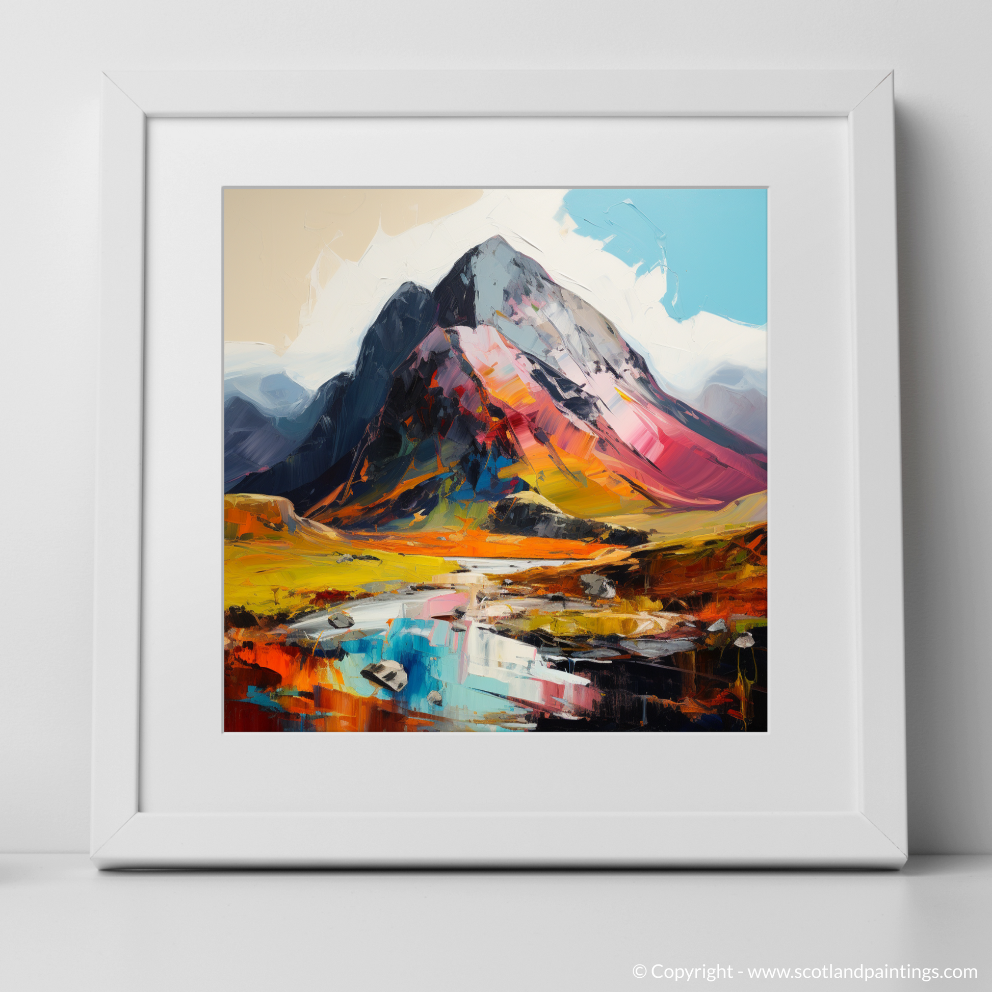 Art Print of Sgurr Dearg, Highlands with a white frame