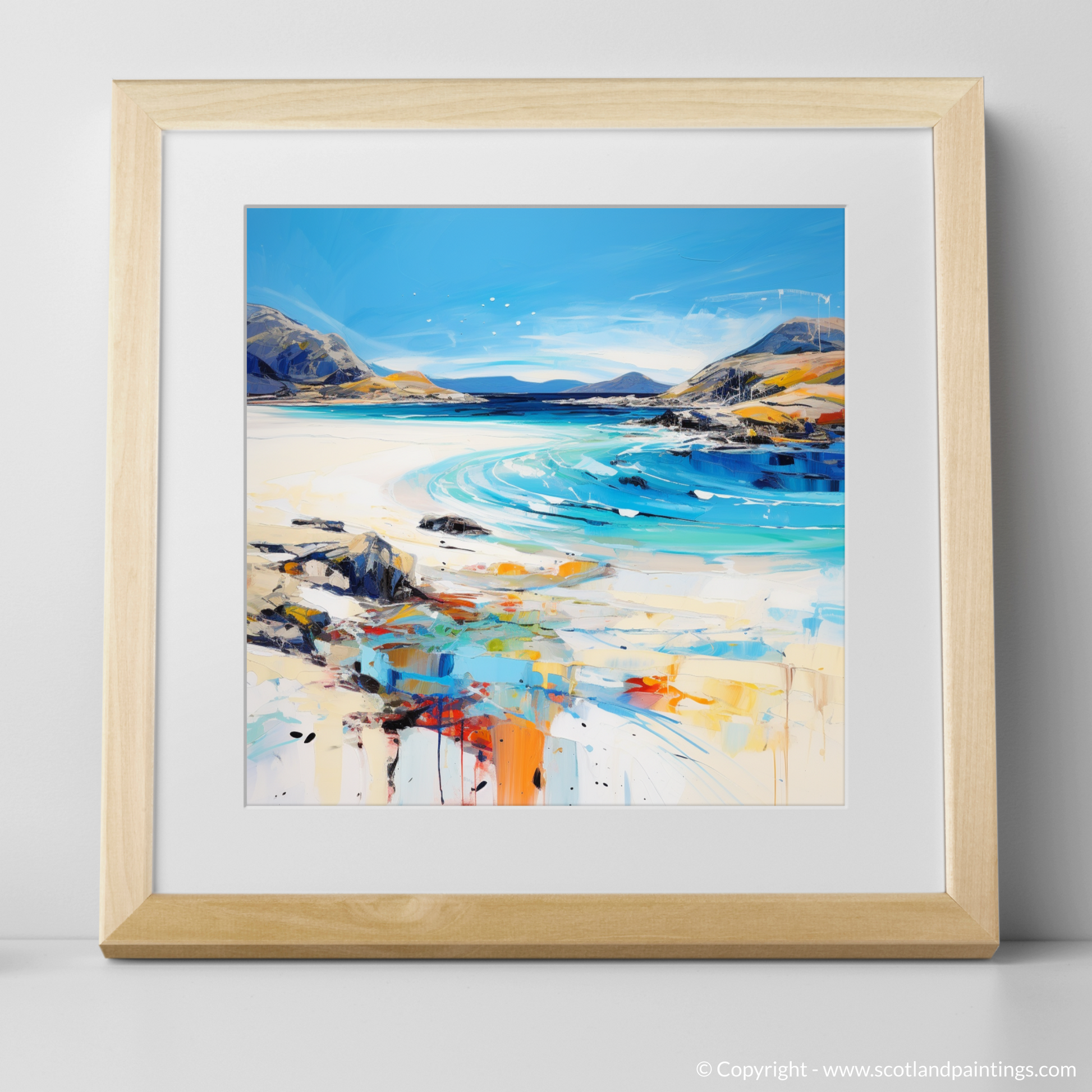 Art Print of Seilebost Beach, Isle of Harris with a natural frame