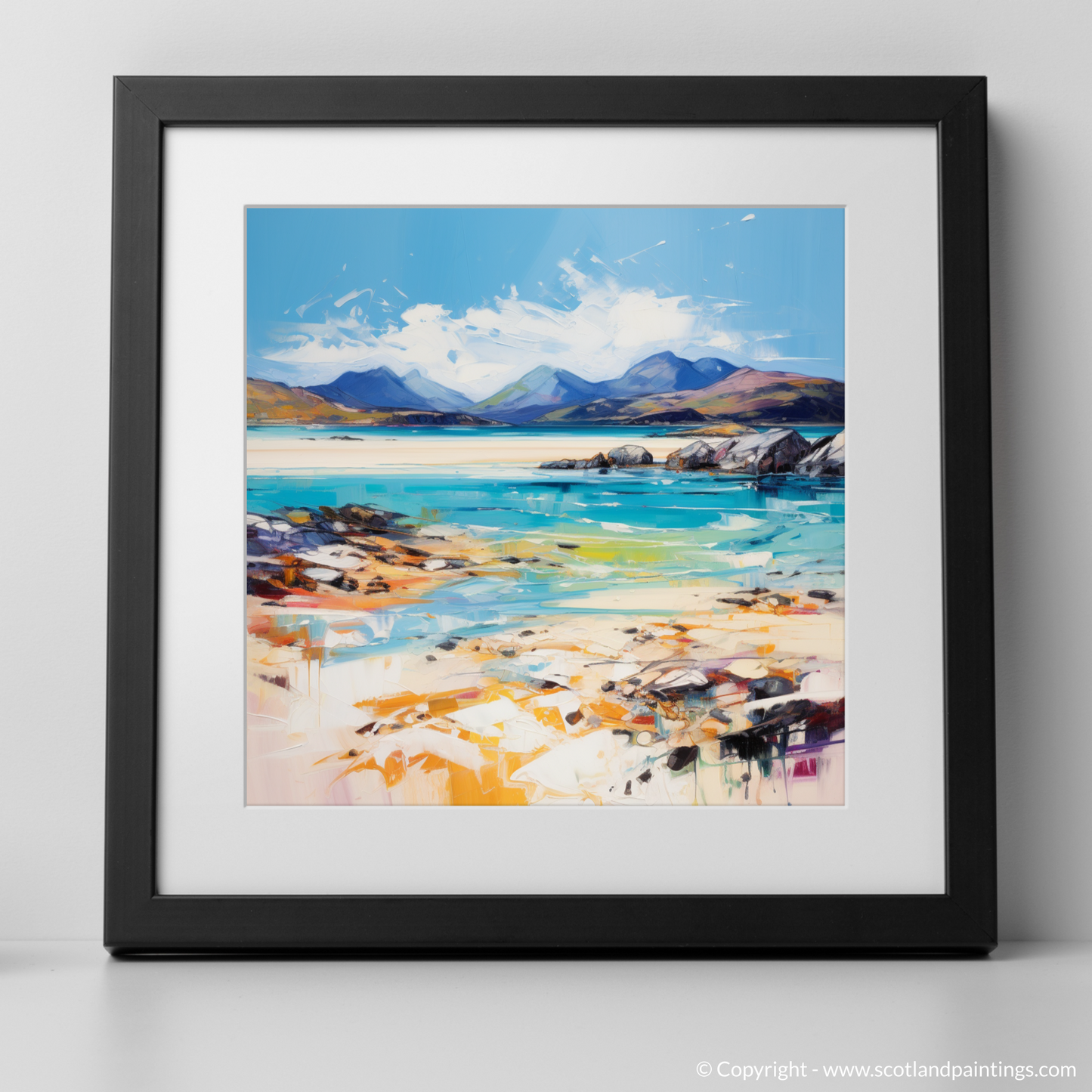 Art Print of Seilebost Beach, Isle of Harris with a black frame