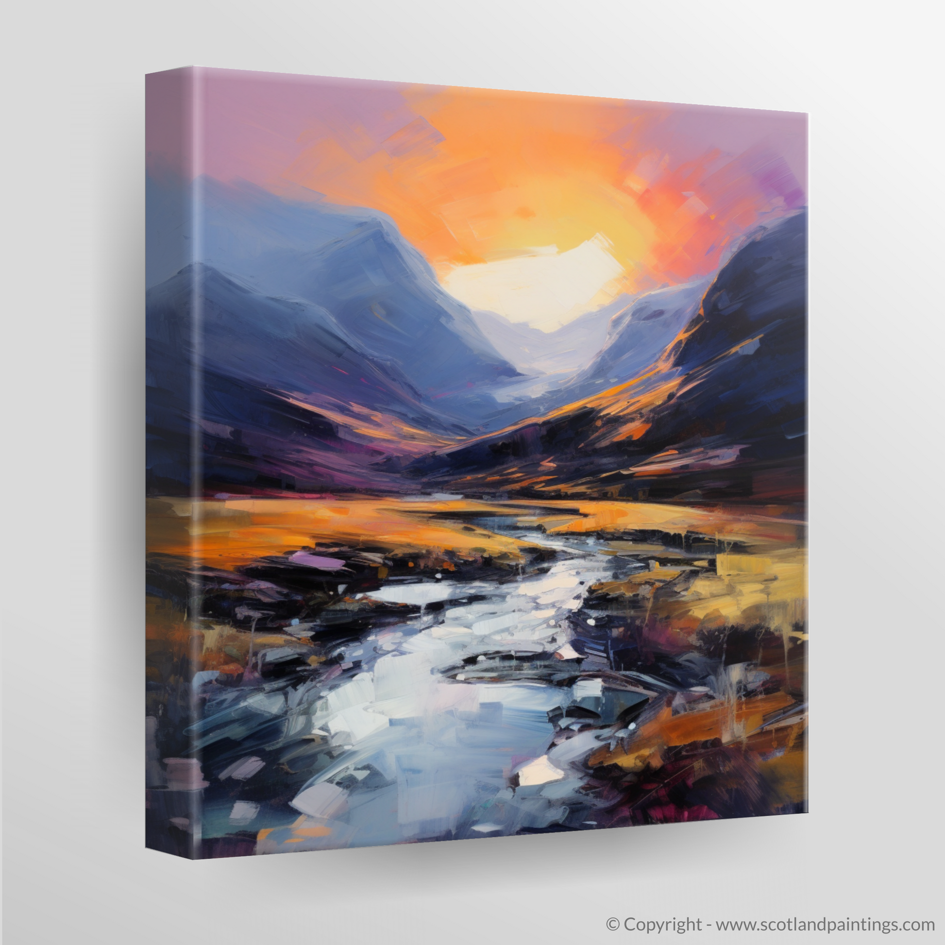 Canvas Print of Soft twilight on slopes in Glencoe