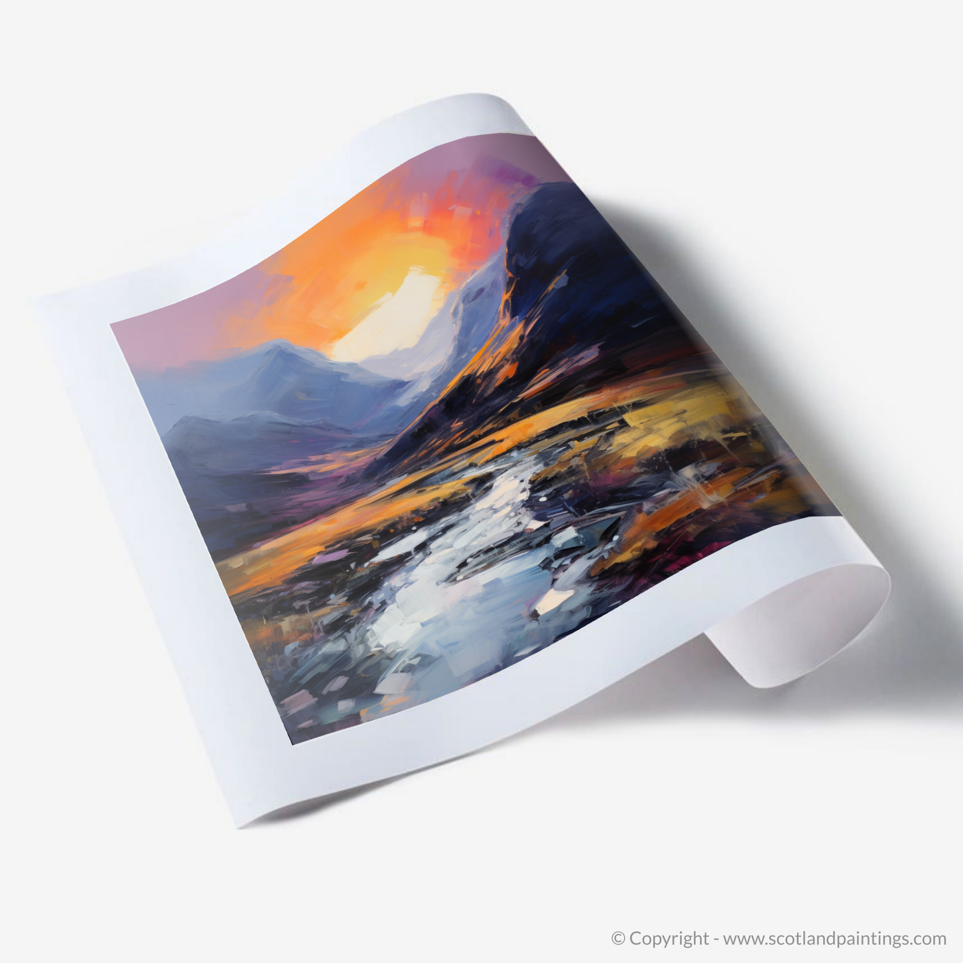 Art Print of Soft twilight on slopes in Glencoe