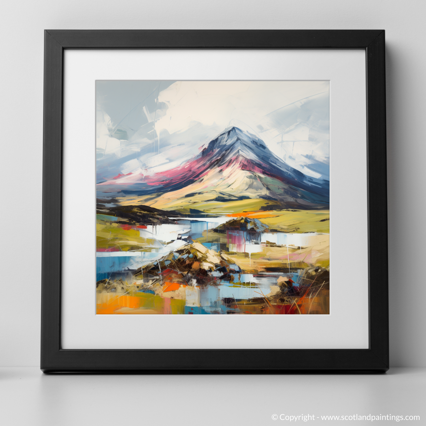 Art Print of Meall Garbh (Ben Lawers) with a black frame