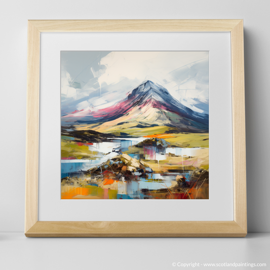 Art Print of Meall Garbh (Ben Lawers) with a natural frame