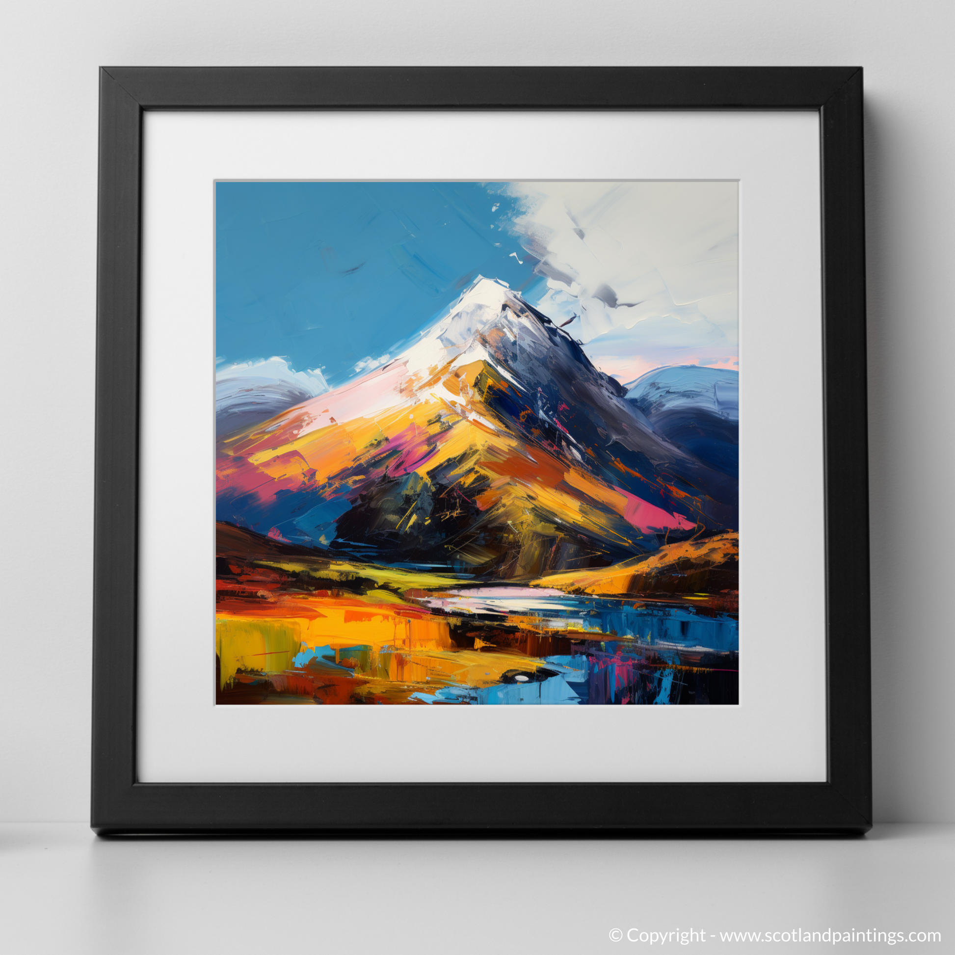 Art Print of Meall Garbh (Ben Lawers) with a black frame