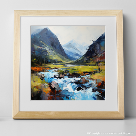 Painting and Art Print of Glen Coe, Highlands. Highland Majesty: An Expressionist Ode to Glen Coe.