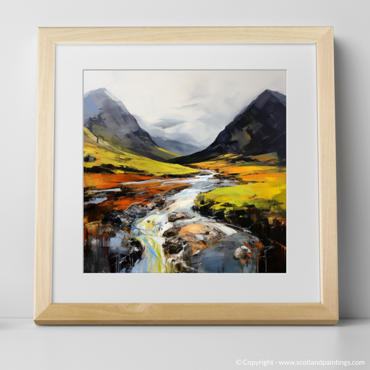 Art Print of Glen Coe, Highlands with a natural frame