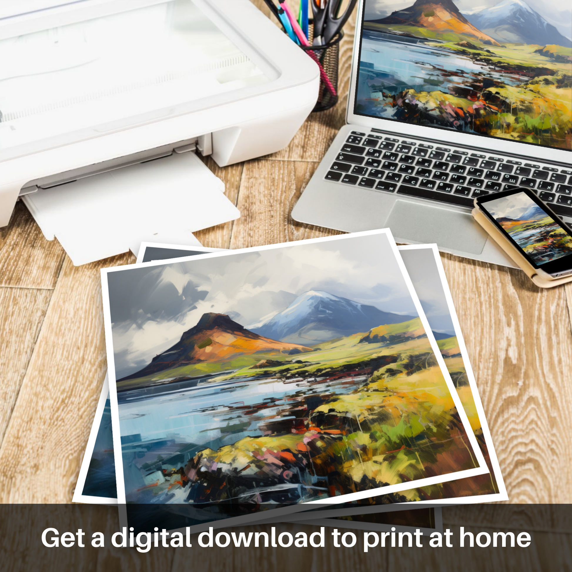 Downloadable and printable picture of Ben More, Isle of Mull