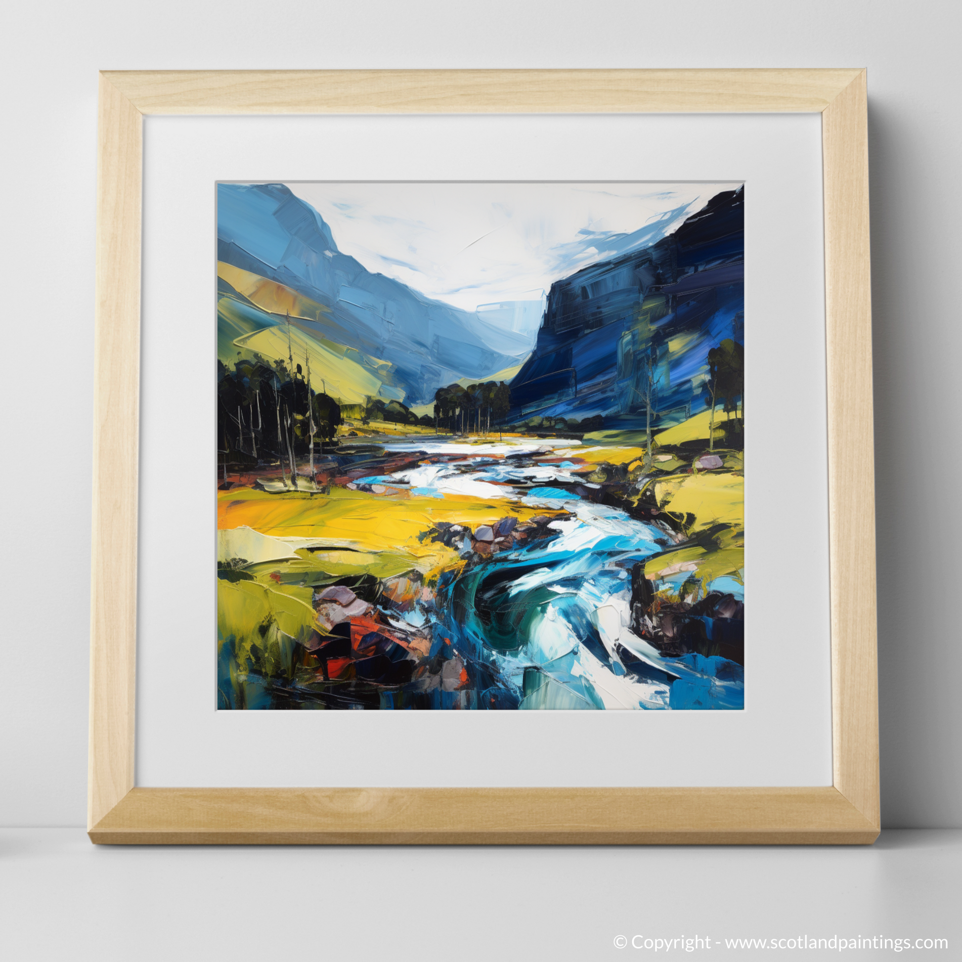 Art Print of Glen Esk, Angus with a natural frame