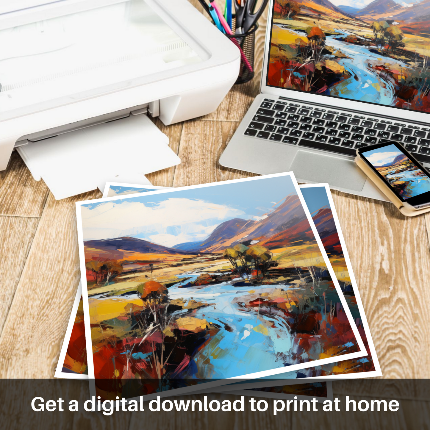 Downloadable and printable picture of Glen Esk, Angus